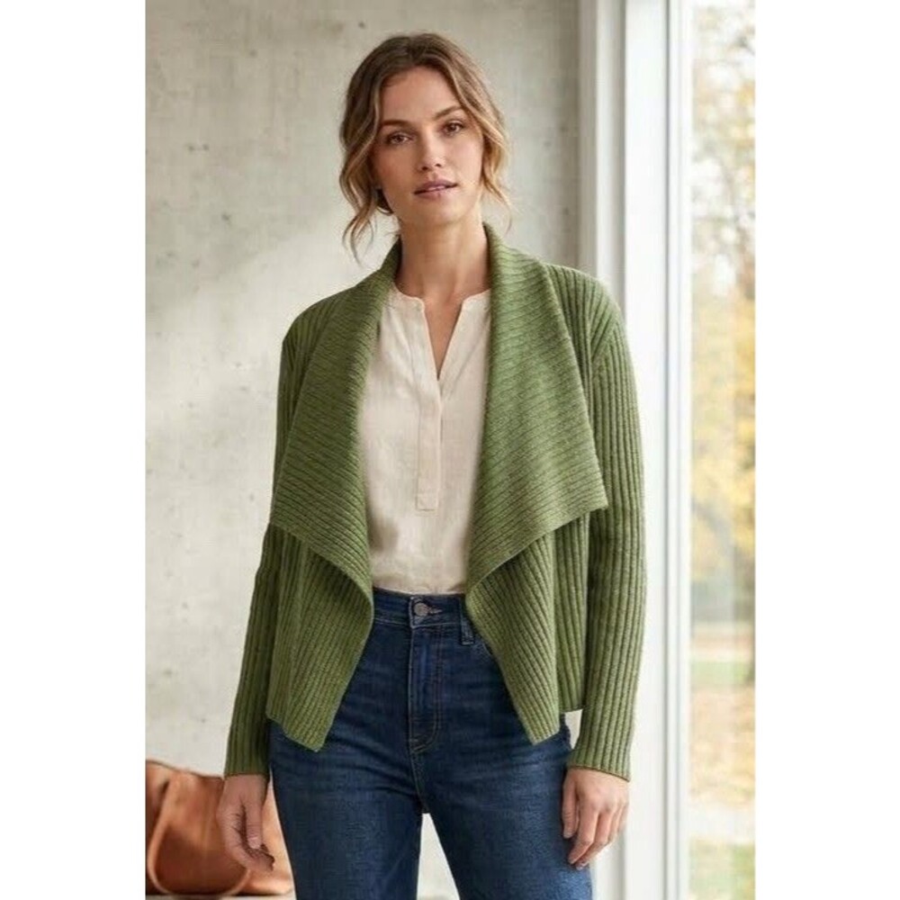 Eileen Fisher Women’s Green 100% Wool Cardigan Size XS